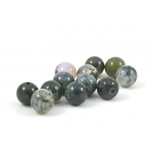 BILLE RONDE 8MM MOSS AGATE
